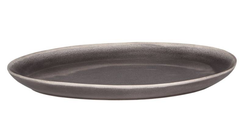 Chic Antique Servierschale Platte Servierplatte Calais Grau Braun Steingut Chic Antique 61057225, Steingut von Chic Antique
