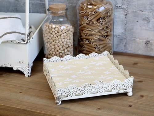 Chic Antique Serviettenständer m. Spitzenkante,Serviettenhalter Shabby Vintage, 64072019 von Chic Antique
