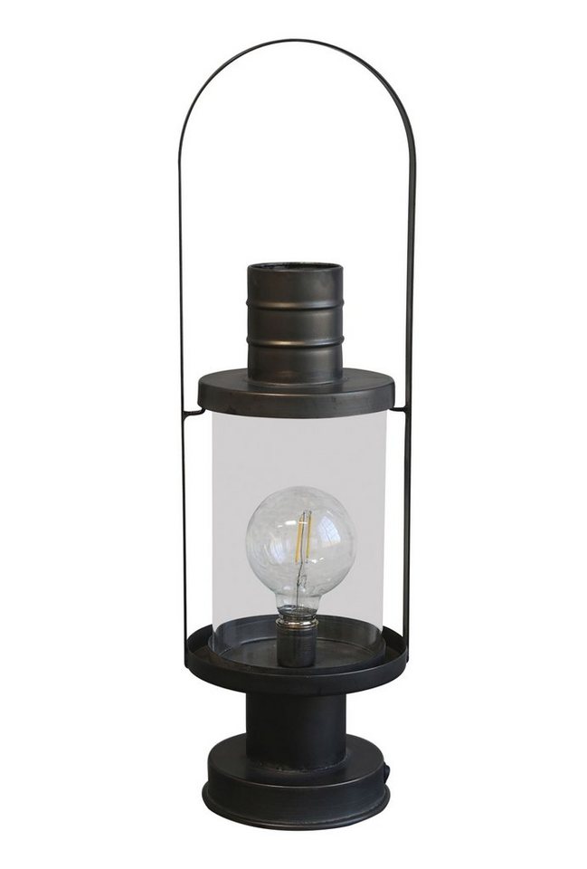 Chic Antique Stehlampe Laterne Stalllaterne Windlicht mit Glühbirne Schwarz H53cm Chic, LED fest integriert von Chic Antique