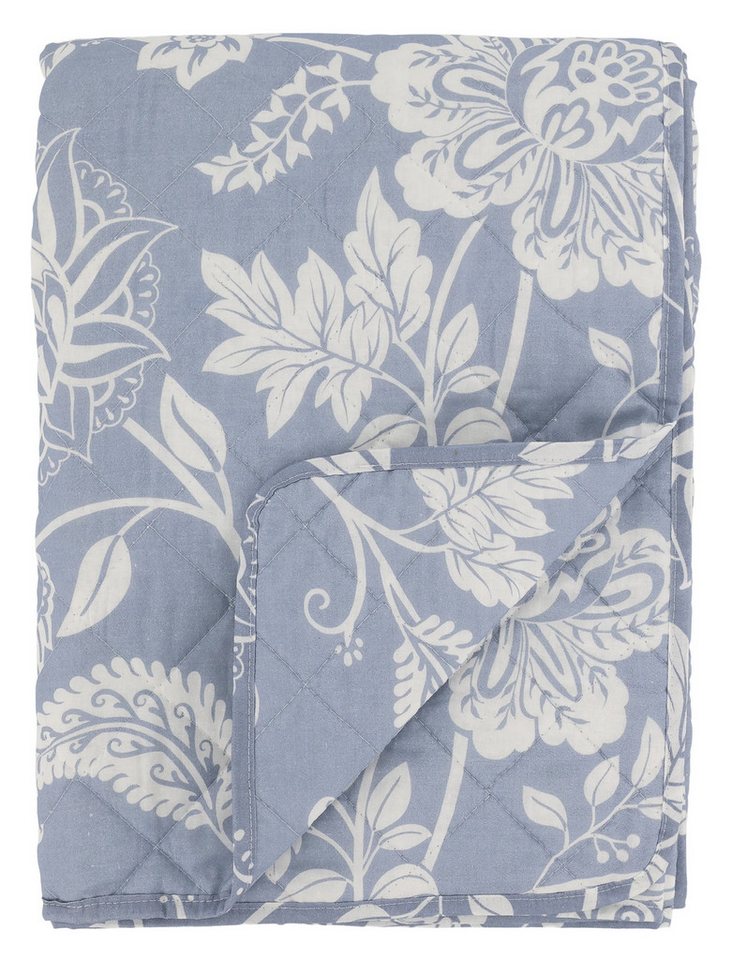 Chic Antique Tagesdecke Chic Antique - Decke Quilt Wohndecke 180x130cm Blumenmuster Blau Weiß Chic Antique Tagesdecke Chic Antique - Decke Quilt Wohndecke 180x130cm Blumenmuster Blau Weiß von Chic Antique