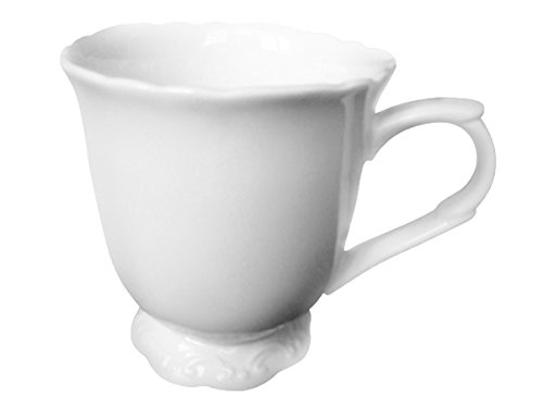 Chic Antique Tasse mit Henkel Provence Kaffeebecher Porzellan weiß von Chic Antique