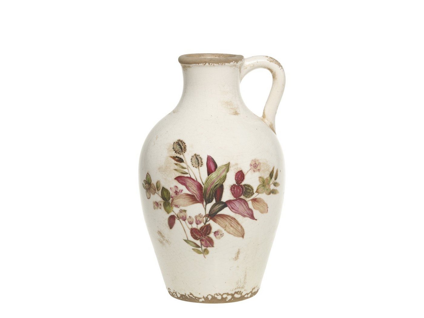 Chic Antique Tischvase Florac Flasche Vase m. Blumenmotiv H26/D16,5 cm creme (1 St) von Chic Antique