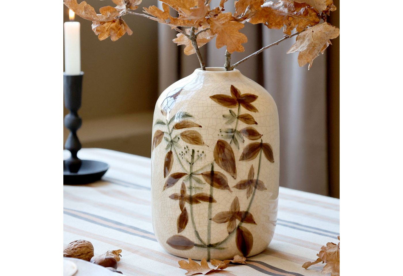 Chic Antique Tischvase Vase mit Blumenmotiv H20,5/D14,5 cm creme (1 St) von Chic Antique