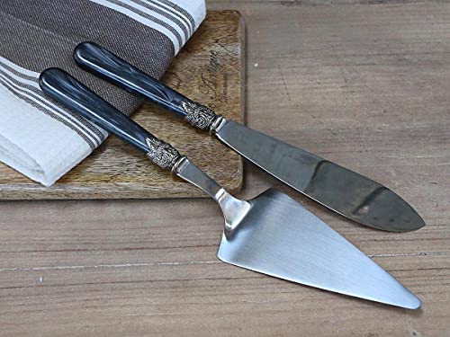 Chic Antique Tortenheber Kuchenmesser Dekor Perlmutt Look Vintage Nostalgie L 29cm Antik Kohle von Chic Antique