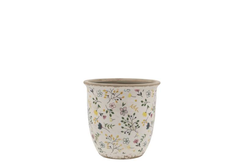 Chic Antique Übertopf Cavaillon Übertopf m. Blumenmotiv H14,5/D14,5 cm creme (1 St) von Chic Antique
