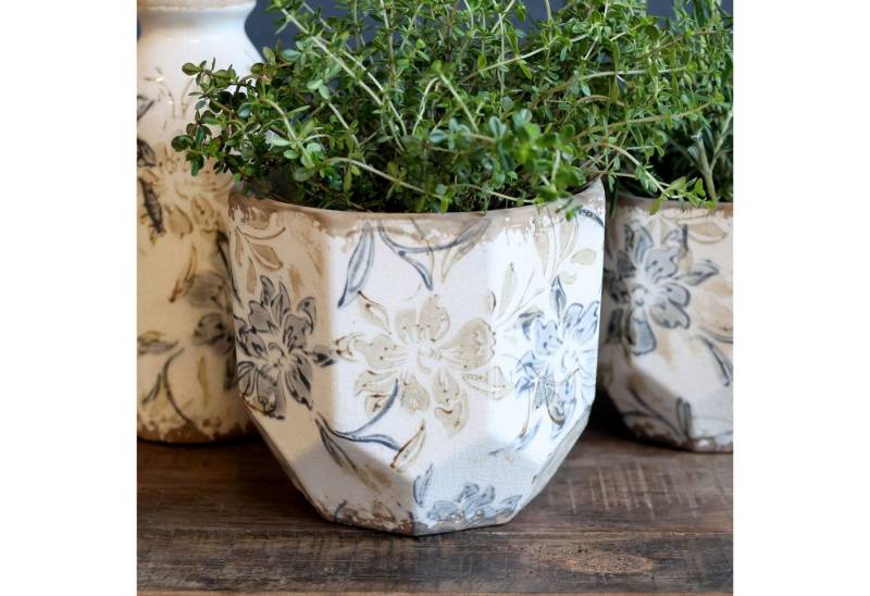 Chic Antique Übertopf Chic Antique * Croix Übertopf H13/D14 cm creme Keramik (1 St) von Chic Antique