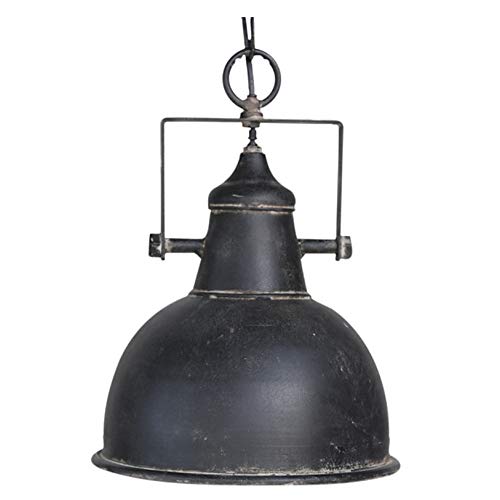 Vintage Deckenlampe Factory Industrielampe antik schwarz Hängeleuchte Retro Industrie-Design Shabby, H26/D24 cm von Chic Antique