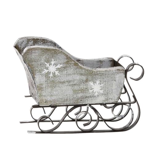 Chic Antique Vintage Schlitten mit Schneeflocken 12x10 cm von Chic Antique