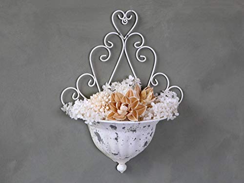 Chic Antique Wandhalterung für Pflanzen antik weiß im französischen Stil H43/L32/B13,5 cm von Chic Antique
