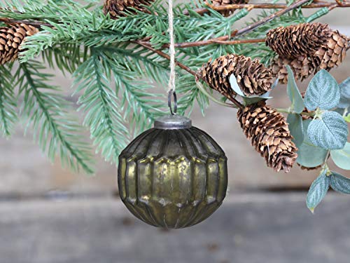 Chic Antique Weihnachtskugel Zapfen, Kugeln Tropfen versch. Farben und Formen Glas Antik Vintage Christbaumkugel Weihnachten X-Mas (Moos, 51811-22) von Chic Antique