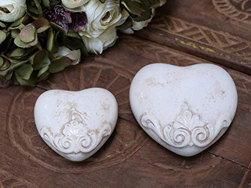 Chic Antique Zauberhaft schönes Dekoherz Herz glasiert Deko Herz Keramik Marcy Ø8,5cm 39274-19 von Chic Antique