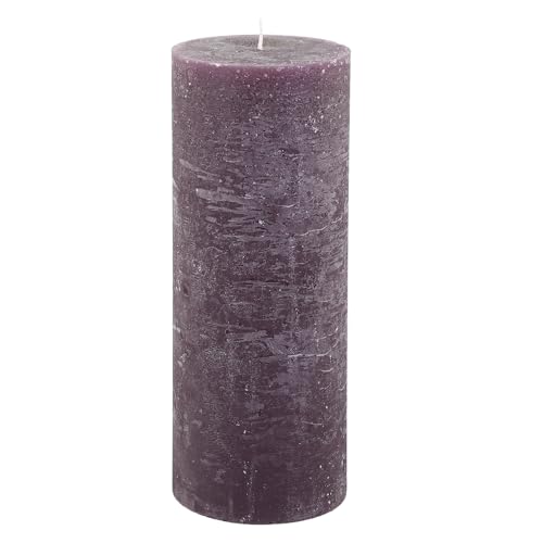 Chic Antique Macon rustikale Stumpenkerze Kerze Antik Altarkerzen 100% Paraffin lange Brenndauer,H25/D10 cm Pflaume von Chic Antique
