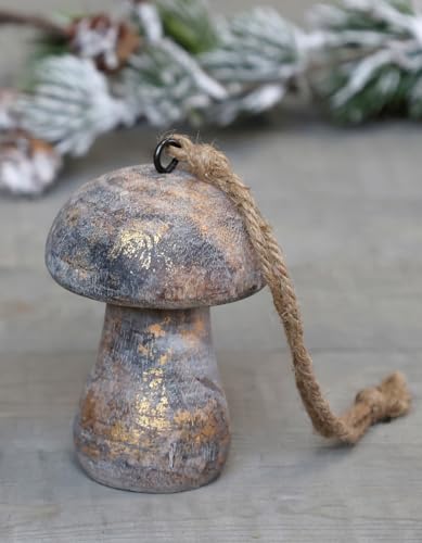 Pilz zum Hängen Holz Deko Advent Weihnachten Winterdeko von Chic Antique