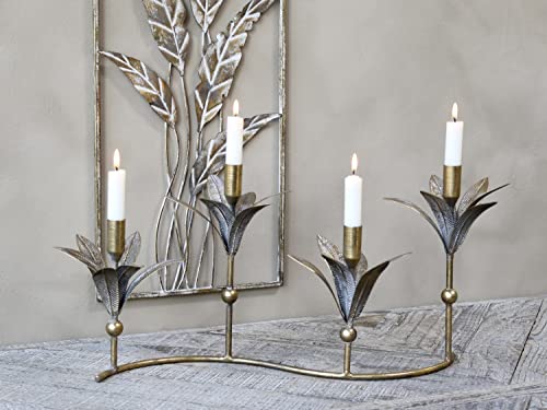 Traumhafter Kerzenständer in verschiedenen Designs Antique Messing Candelaber Kerzenhalter für Stabkerzen Chic Antique (Kerzenständer 4-armig H27 x B50 x T20 cm) von Chic Antique