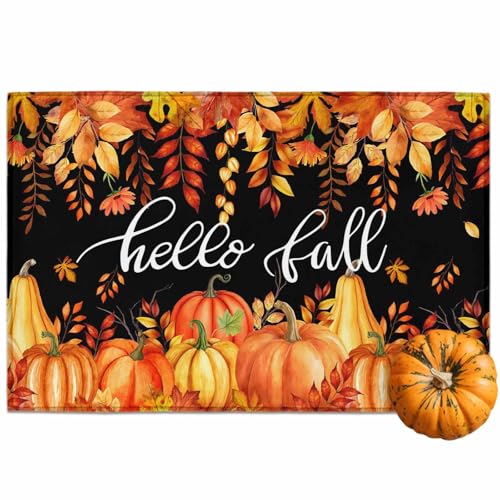 Chic D Fußmatte für den Innenbereich, Kürbis-Orange, Bodenmatte, rutschfest, saugfähig, Ahornblatt-Fußmatte für Badezimmer, Küche, Haustür, 76,2 x 45,7 cm Chic D Fußmatte für den Innenbereich, Kürbis-Orange, Bodenmatte, rutschfest, saugfähig, Ahornblatt-Fußmatte für Badezimmer, Küche, Haustür, 76,2 x 45,7 cm von Chic D