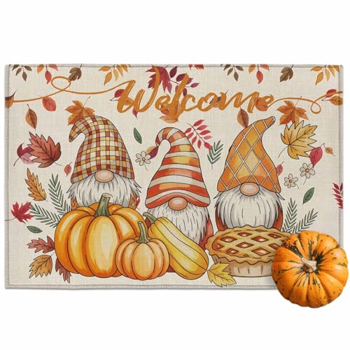 Chic D Fußmatte für den Innenbereich, Zwerg, Kürbis, Bodenmatte, rutschfest, saugfähig, Ahornblatt, Pilz, Fußmatte für Badezimmer, Küche, Haustür, 76,2 x 45,7 cm Chic D Fußmatte für den Innenbereich, Zwerg, Kürbis, Bodenmatte, rutschfest, saugfähig, Ahornblatt, Pilz, Fußmatte für Badezimmer, Küche, Haustür, 76,2 x 45,7 cm von Chic D