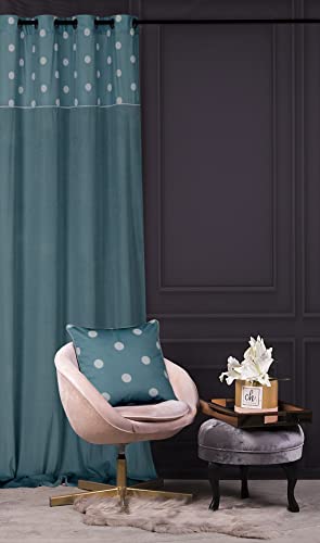 Chic Home DOTS Samtvorhang 140x270 mit Ösen, türkis Chic Home DOTS Samtvorhang 140x270 mit Ösen, türkis von Chic Home