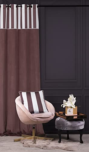 Chic Home Stripe Samtvorhang 140x270 mit rosa Ösen Chic Home Stripe Samtvorhang 140x270 mit rosa Ösen von Chic Home