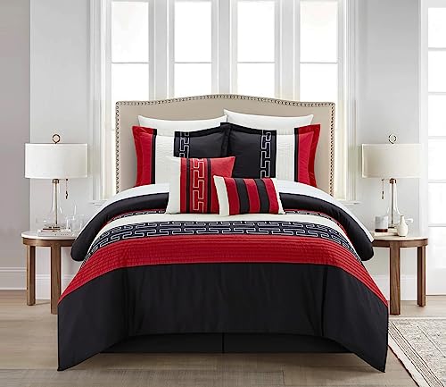 Chic Home CS1223-112-AN Carlton 6-Piece Comforter Set, Queen Size, Black von Chic Home