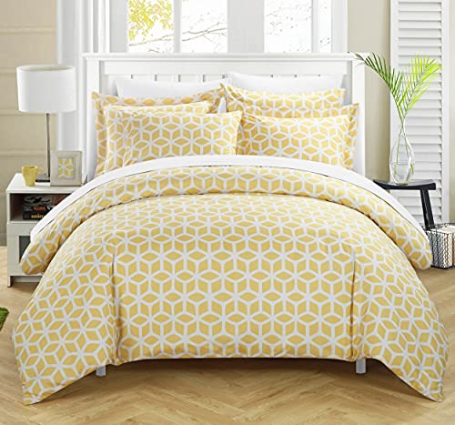 Chic Home Elizabeth 3-teiliges Wende-Bettwäsche-Set, geometrisches Rautenmuster, Kingsize, Gelb Chic Home Elizabeth 3-teiliges Wende-Bettwäsche-Set, geometrisches Rautenmuster, Kingsize, Gelb von Chic Home