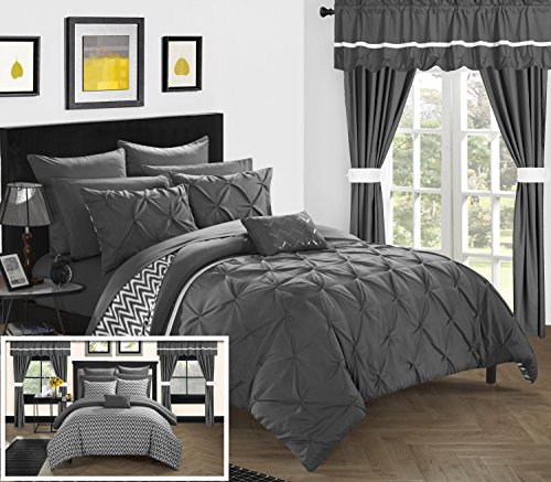 Chic Home Jacksonville 20 Piece Reversible Comforter Complete Bed in a Bag, Queen, Grey von Chic Home