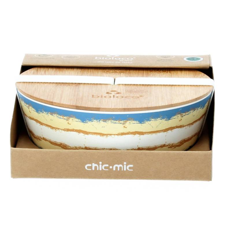 chic.mic Lunchbox Bioloco blue and brown Streifen BPLB104 von chic.mic GmbH