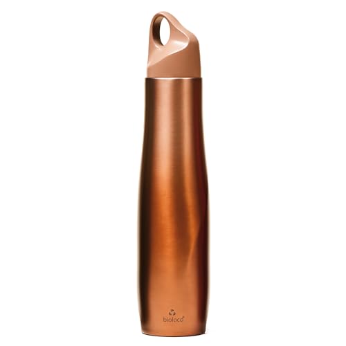 Trinkflasche bioloco the curve 420 ml Edelstahl brass, Thermosflache von chic.mic