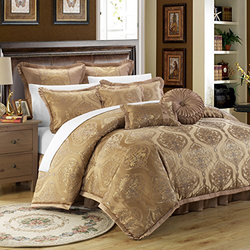 Chic Home Kingsize-Bett:, Kunstseide, Gold, King Size von Chic Home