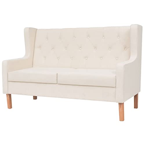 ChicAbode 2-Sitzer Sofa Stoff Stoffsofa Polstersofa Loungesofa Couch Polstermöbel Wohnzimmersofa Designsofa Cremeweiß von ChicAbode