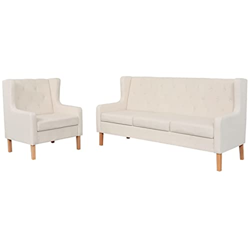 ChicAbode 2-TLG. Sofa-Set Stoff Stoffsofa Polstersofa Loungesofa Couch Polstermöbel Wohnzimmersofa Designsofa Cremeweiß 1+3-Sitzer ChicAbode 2-TLG. Sofa-Set Stoff Stoffsofa Polstersofa Loungesofa Couch Polstermöbel Wohnzimmersofa Designsofa Cremeweiß 1+3-Sitzer von ChicAbode