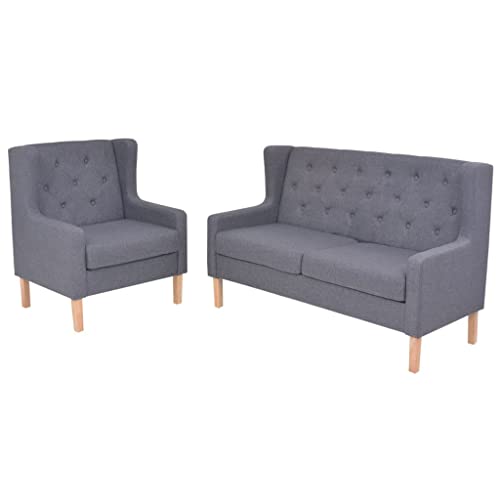 ChicAbode 2-TLG. Sofa Set Stoff Stoffsofa Polstersofa Loungesofa Couch Polstermöbel Wohnzimmersofa Designsofa Grau 1+2-Sitzer ChicAbode 2-TLG. Sofa Set Stoff Stoffsofa Polstersofa Loungesofa Couch Polstermöbel Wohnzimmersofa Designsofa Grau 1+2-Sitzer von ChicAbode