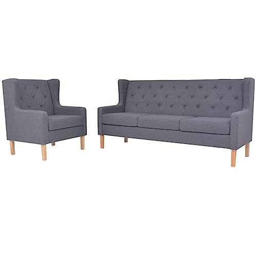 ChicAbode 2-TLG. Sofa-Set Stoff Stoffsofa Polstersofa Loungesofa Couch Polstermöbel Wohnzimmersofa Designsofa Grau 1+3-Sitzer ChicAbode 2-TLG. Sofa-Set Stoff Stoffsofa Polstersofa Loungesofa Couch Polstermöbel Wohnzimmersofa Designsofa Grau 1+3-Sitzer von ChicAbode