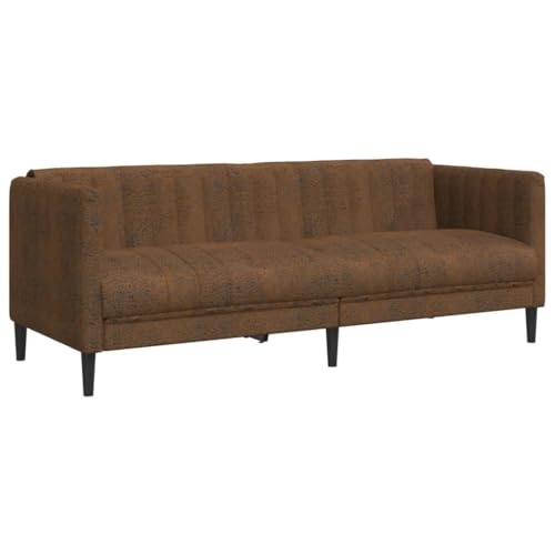ChicAbode 3-Sitzer Sofa Braun Kunstleder Wildleder-Optik von ChicAbode