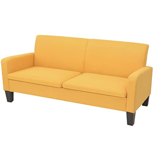 ChicAbode 3-Sitzersofa 180x65x76cm Stoffsofa Polstersofa Loungesofa Sitzmöbel Polstermöbel Designsofa Wohnzimmersofa Gelb von ChicAbode
