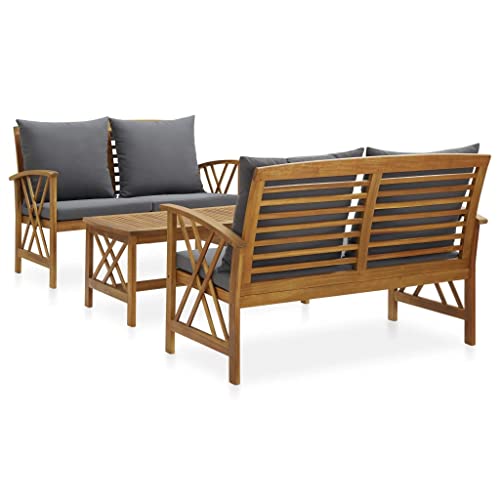 ChicAbode 3-TLG. Garten-Lounge-Set mit Auflagen Massivholz Akazie von ChicAbode