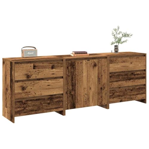 ChicAbode 3-TLG. Sideboard Altholz-Optik Holzwerkstoff von ChicAbode