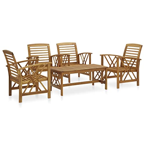 ChicAbode 5-TLG. Garten-Lounge-Set Massivholz Akazie von ChicAbode