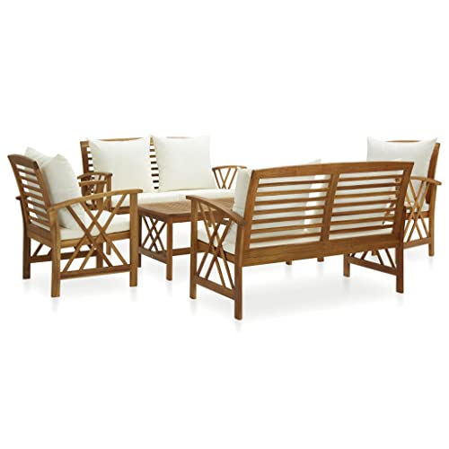ChicAbode 5-TLG. Garten-Lounge-Set mit Auflagen Massivholz Akazie von ChicAbode