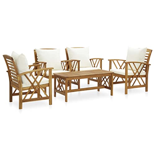 ChicAbode 5-TLG. Garten-Lounge-Set mit Auflagen Massivholz Akazie von ChicAbode