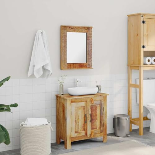 ChicAbode Badkommode mit Spiegel Massivholz Mango von ChicAbode