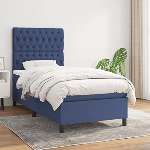 ChicAbode Boxspringbett mit Matratze Blau 100x200 cm Stoff von ChicAbode