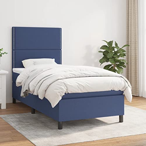 ChicAbode Boxspringbett mit Matratze Blau 100x200 cm Stoff von ChicAbode