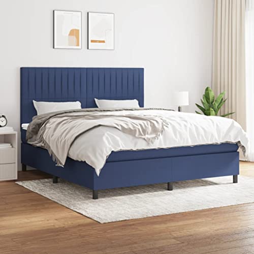 ChicAbode Boxspringbett mit Matratze Blau 160x200 cm Stoff von ChicAbode