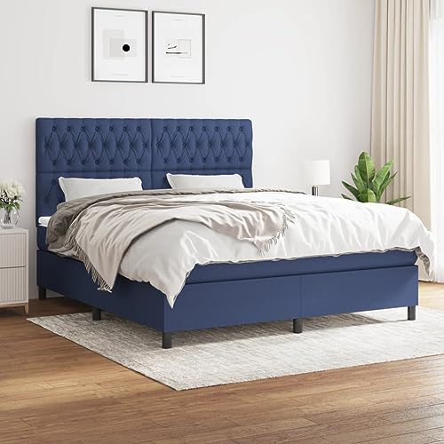 ChicAbode Boxspringbett mit Matratze Blau 180x200 cm Stoff von ChicAbode