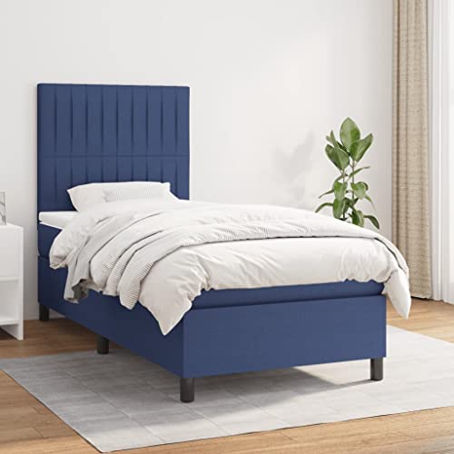 ChicAbode Boxspringbett mit Matratze Blau 90x200 cm Stoff von ChicAbode