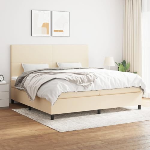 ChicAbode Boxspringbett mit Matratze Creme 200x200 cm Stoff von ChicAbode