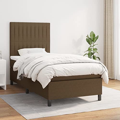 ChicAbode Boxspringbett mit Matratze Dunkelbraun 80x200 cm Stoff von ChicAbode