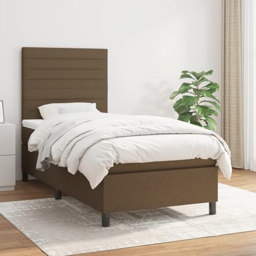 ChicAbode Boxspringbett mit Matratze Dunkelbraun 90x190 cm Stoff von ChicAbode
