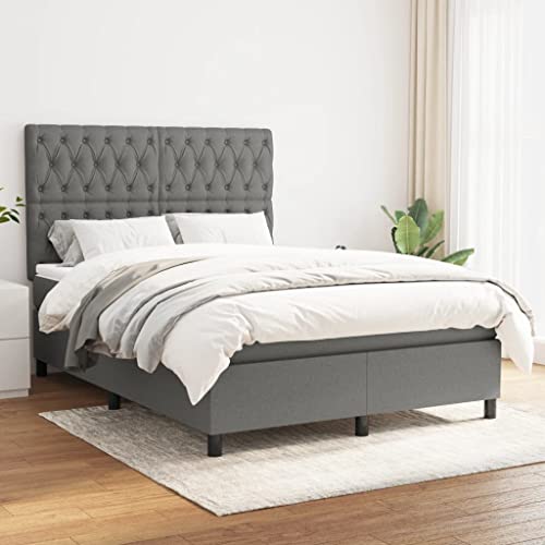 ChicAbode Boxspringbett mit Matratze Dunkelgrau 140x190 cm Stoff von ChicAbode