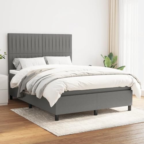 ChicAbode Boxspringbett mit Matratze Dunkelgrau 140x200 cm Stoff von ChicAbode